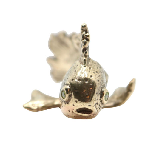 bronze Gold fish on a white background
