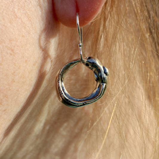 NZ Longfin Silver Eel Earrings