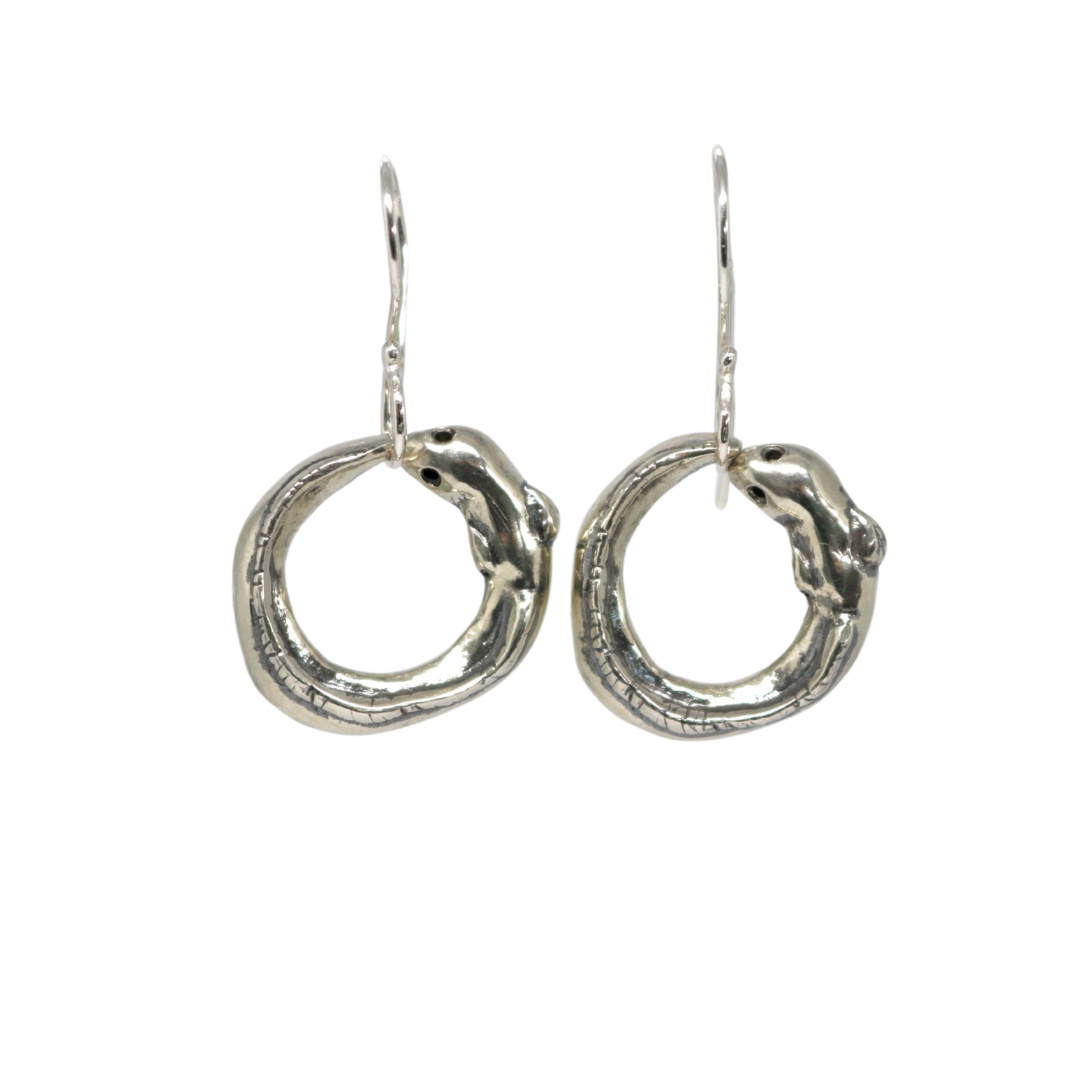 NZ Longfin Silver Eel Earrings