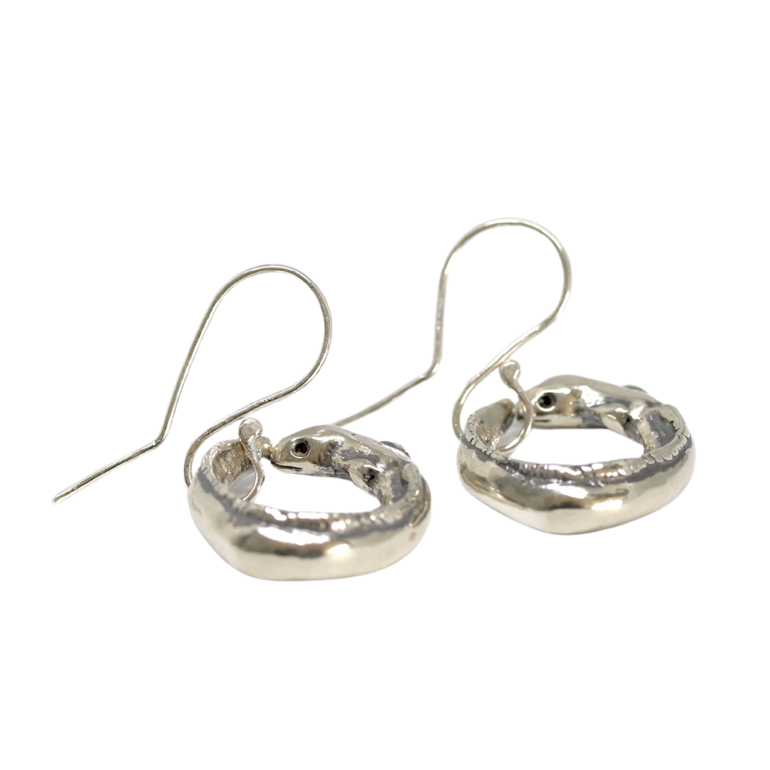 NZ Longfin Silver Eel Earrings