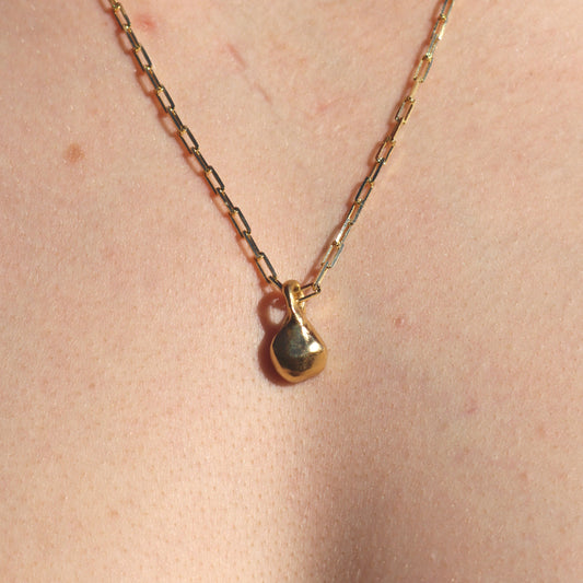 Gold Nugget Necklace. Made by Fruit Bowl Studio Wānaka