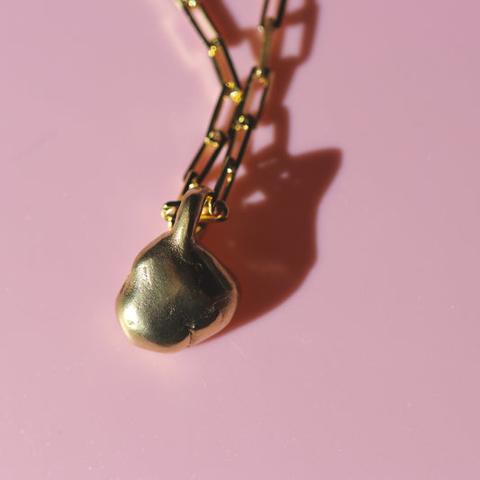 Gold Nugget Necklace. Made by Fruit Bowl Studio Wānaka