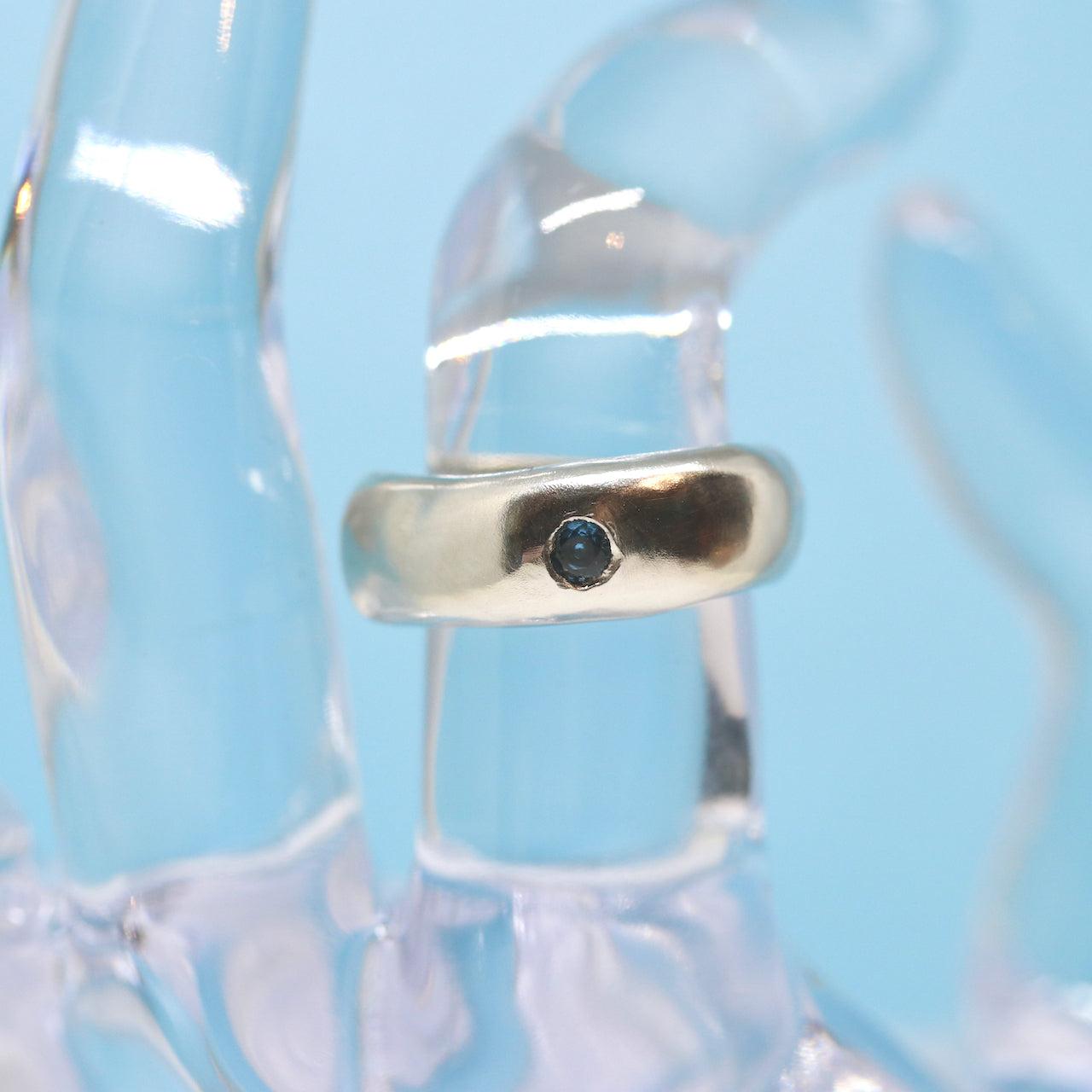 Ring - Chunky One Gem Denim Blue
