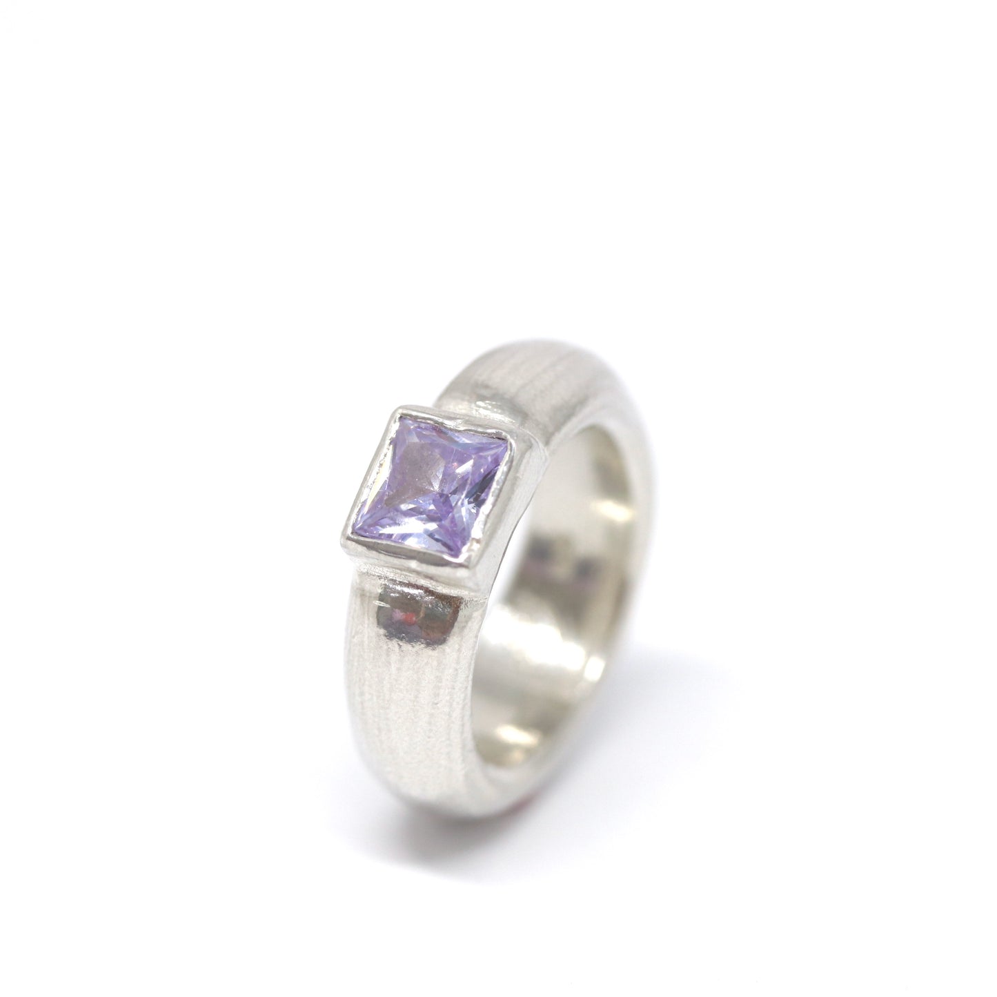 Ring - Chunky One Square Lavender Gem