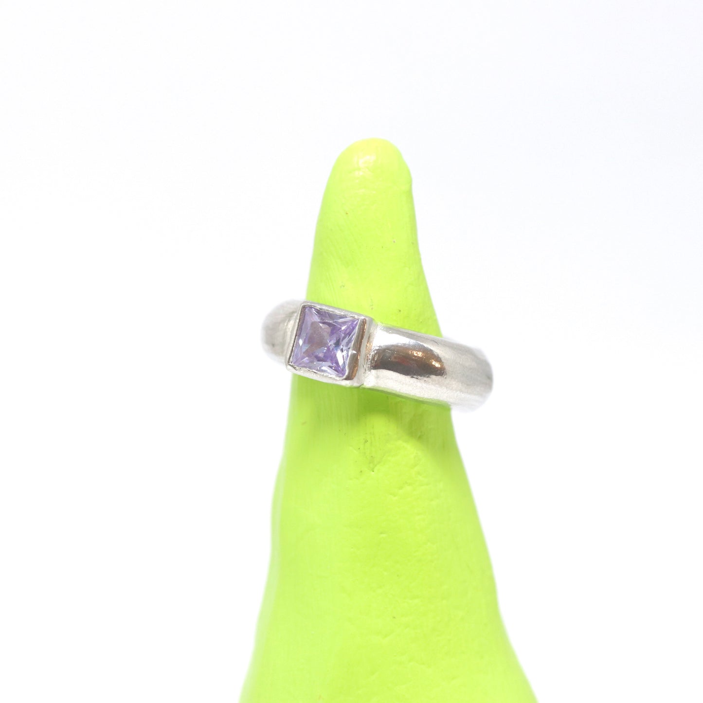 Ring - Chunky One Square Lavender Gem