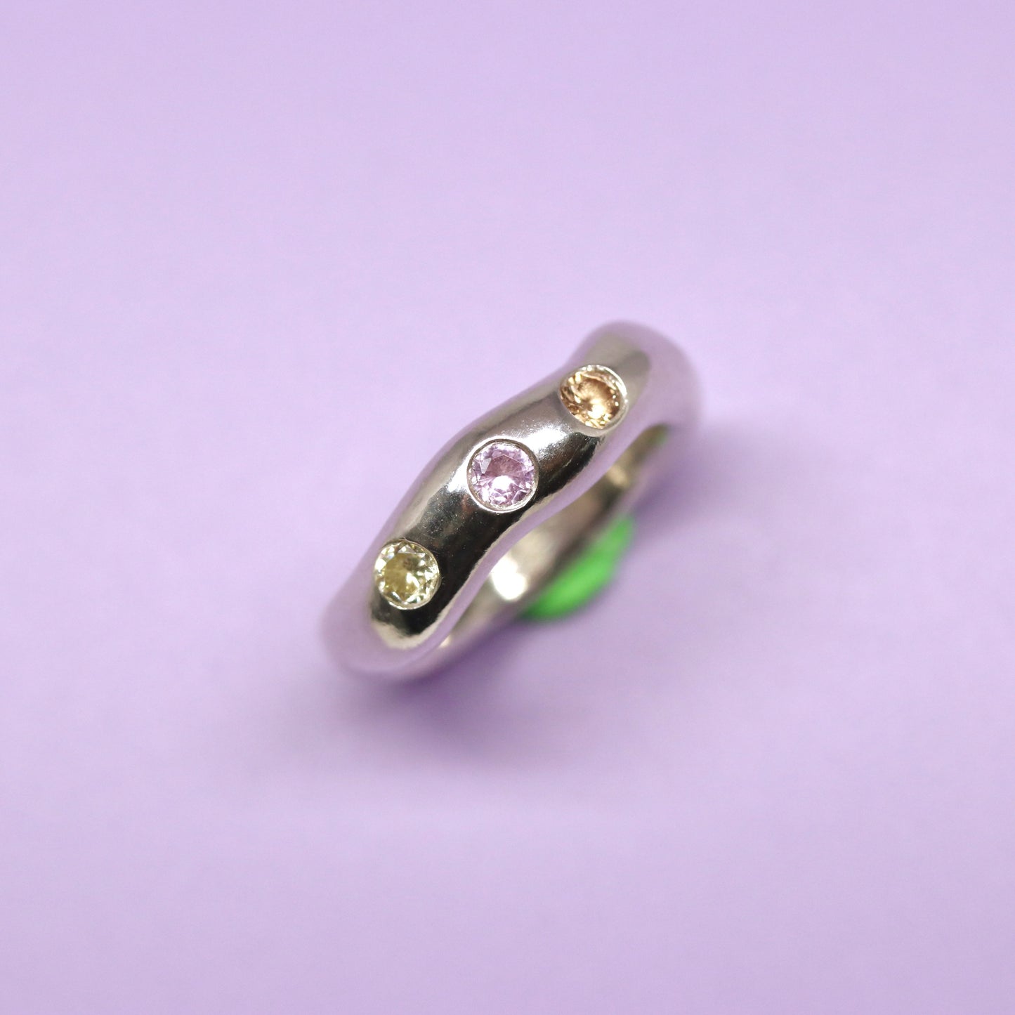 Wonky three gem Ring