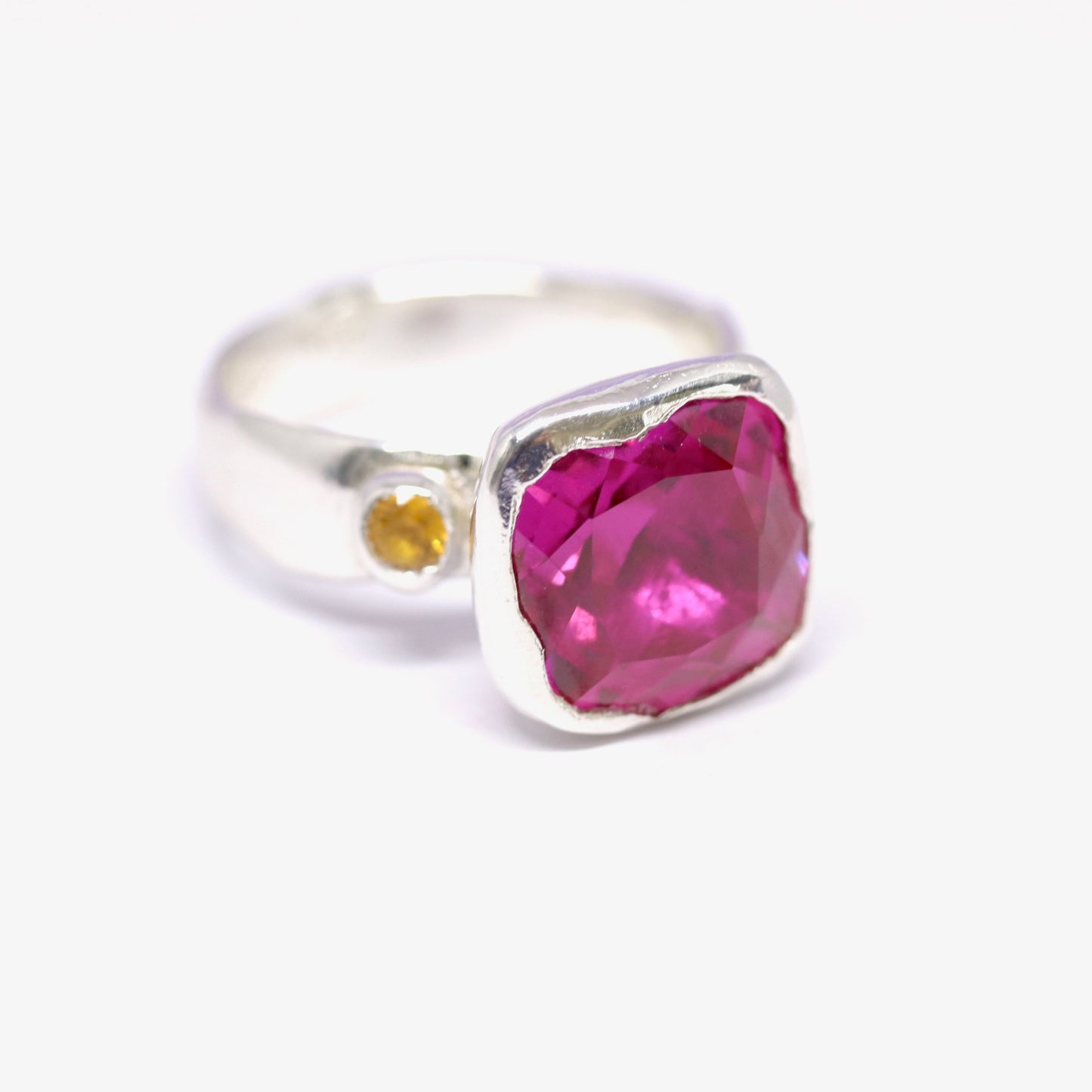 Ring - Cocktail Ring - Ruby Pink Square