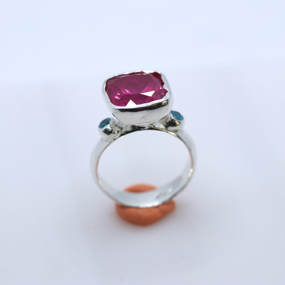 Ring - Cocktail Ring - Ruby Pink Square