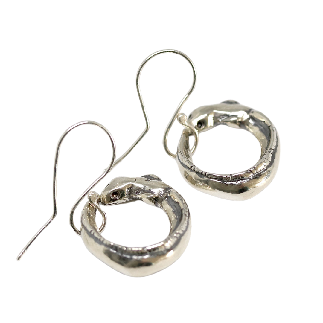 NZ Longfin Silver Eel Earrings
