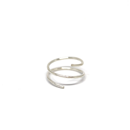 Double Hoop Spiral Nose Ring Sterling Silver_Fruit Bowl Studio, New Zealand