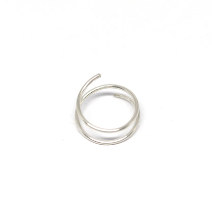 Double Hoop Spiral Nose Ring Sterling Silver_Fruit Bowl Studio, New Zealand