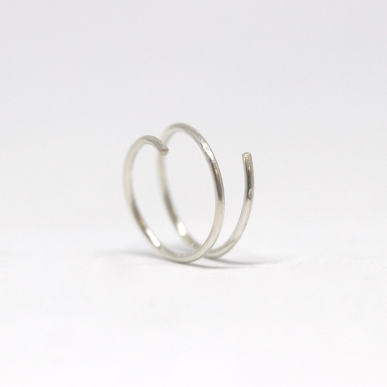 Double Hoop Spiral Nose Ring Sterling Silver_Fruit Bowl Studio, New Zealand