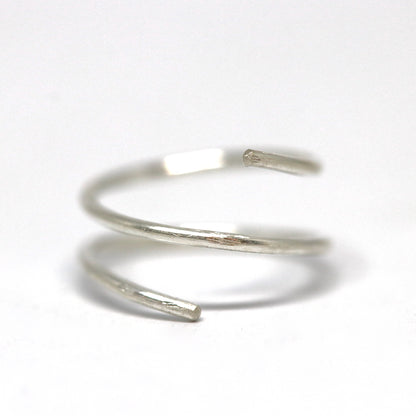 Double Hoop Spiral Nose Ring Sterling Silver_Fruit Bowl Studio, New Zealand