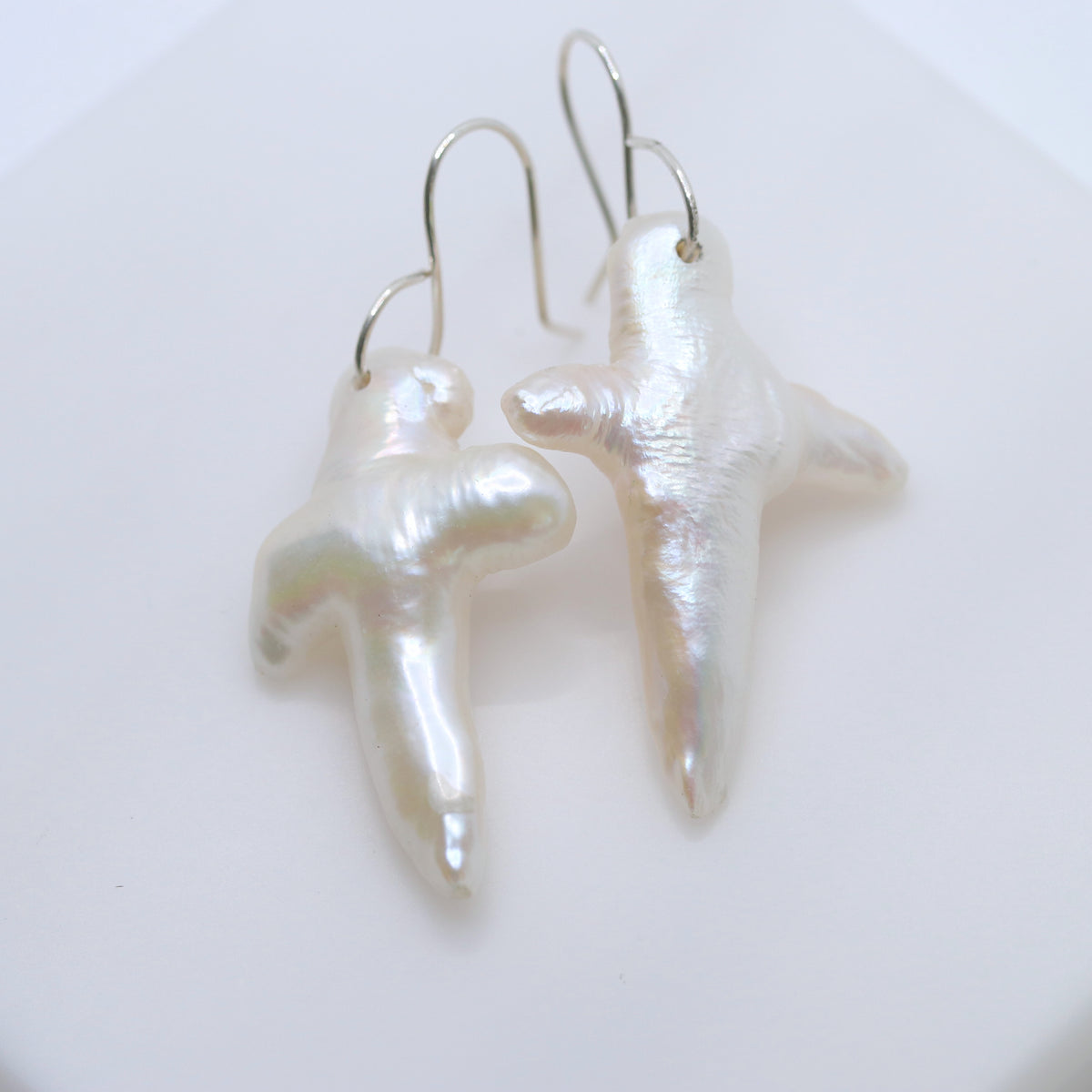 Pearl Cross Earrings