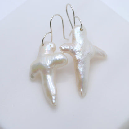 Pearl Cross Earrings
