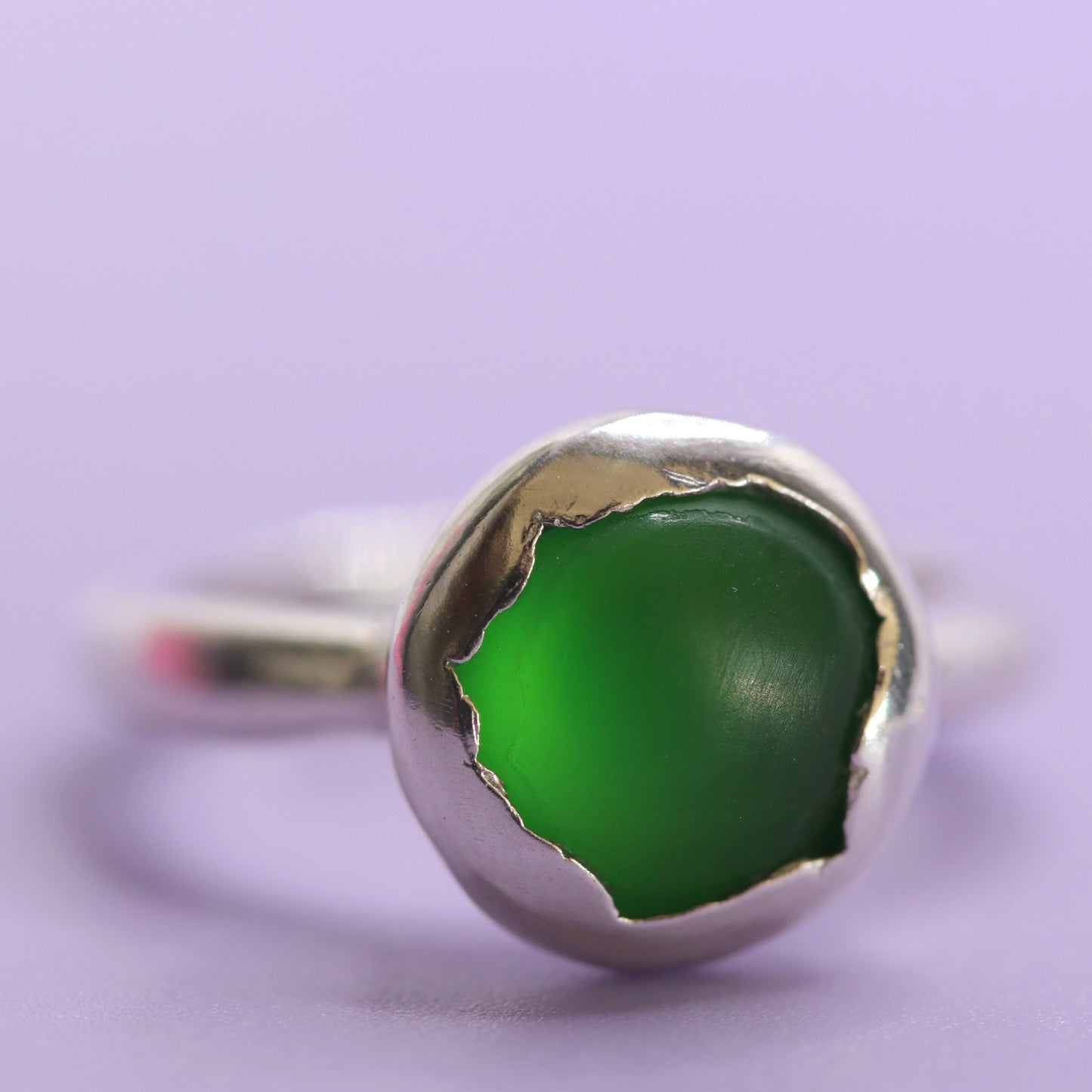 Ring -  Button - Emerald
