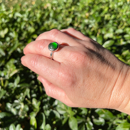 Ring -  Button - Emerald