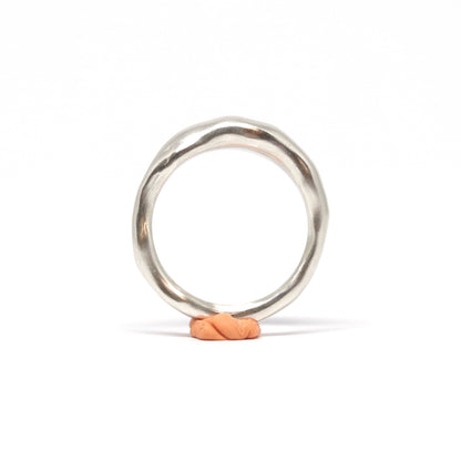 A curvy sterling silver ring. This ring was hand made in Wānaka, New Zealand by designer and jeweller Briar Hardy-Hesson.