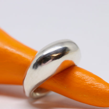 A chunky dome silver ring. This ring was hand made in Wānaka, New Zealand by designer and jeweller Briar Hardy-Hesson.