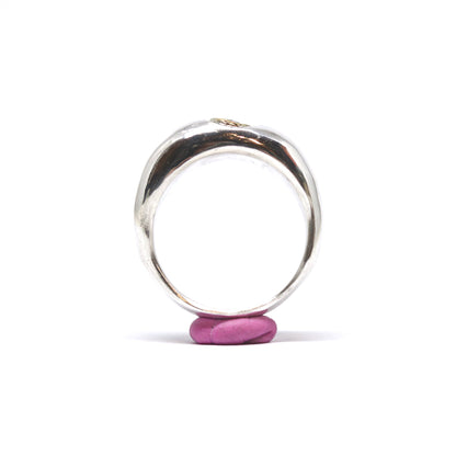 Ring - Chunky Ring: Pink Gem with 22k gold