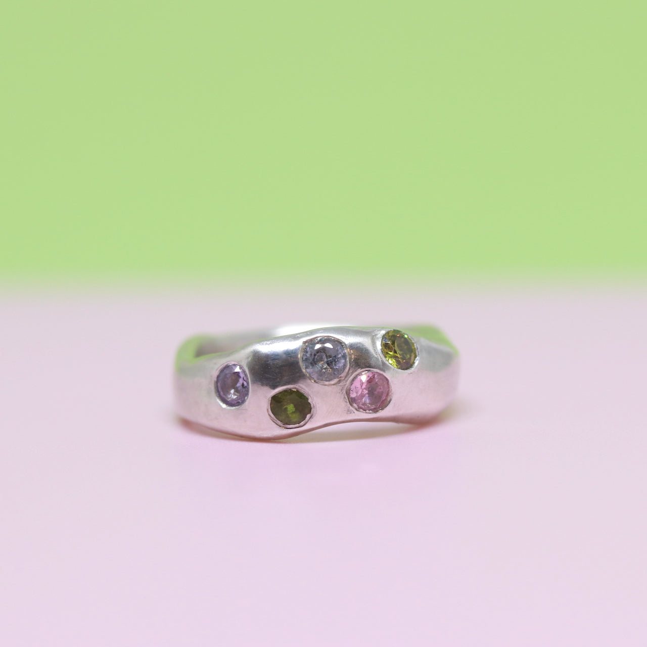 Ring - Olive & Pink Scatter