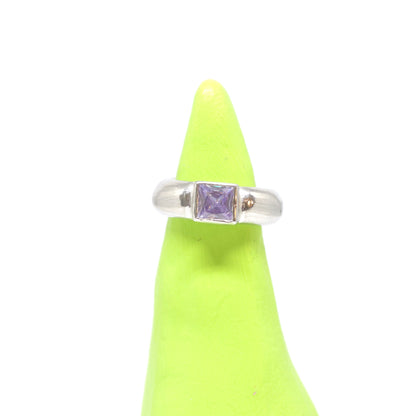 Ring - Chunky One Square Lavender Gem