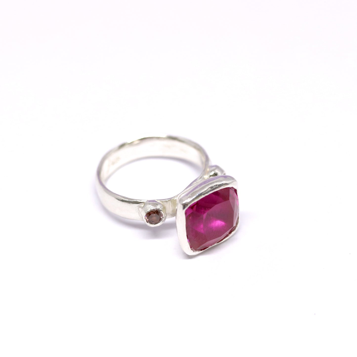 Ring - Cocktail Ring - Ruby Pink Square