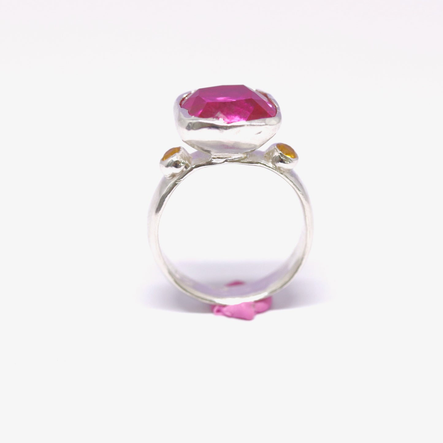 Ring - Cocktail Ring - Ruby Pink Square