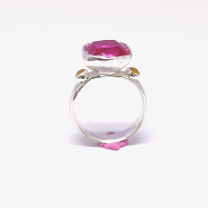 Ring - Cocktail Ring - Ruby Pink Square