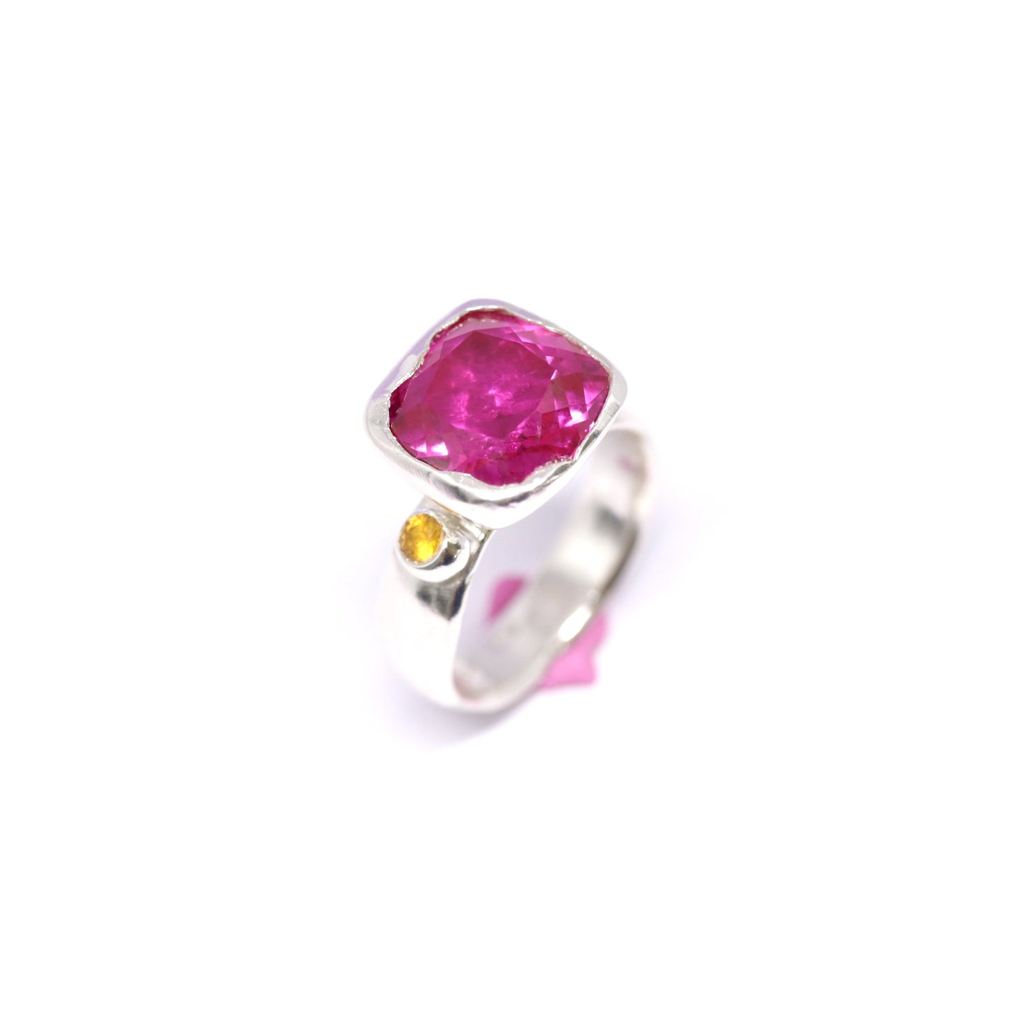 Ring - Cocktail Ring - Ruby Pink Square