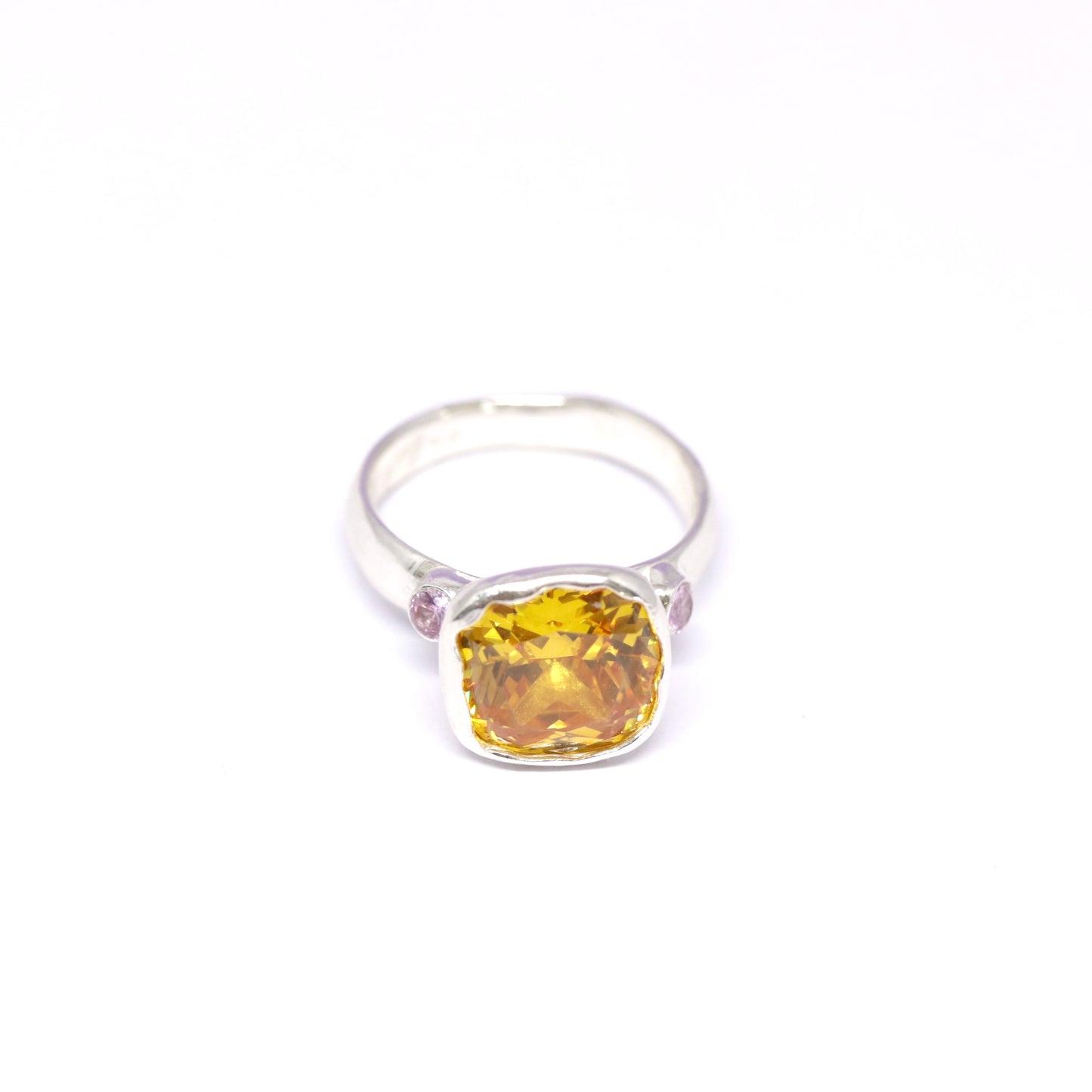 Ring - Cocktail Ring - Yellow Square