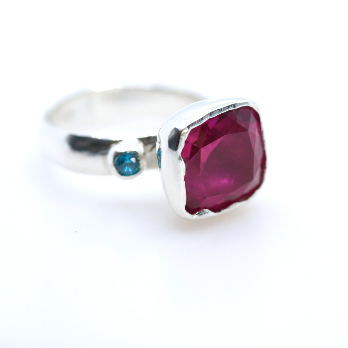 Ring - Cocktail Ring - Ruby Pink Square