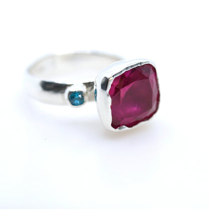 Ring - Cocktail Ring - Ruby Pink Square