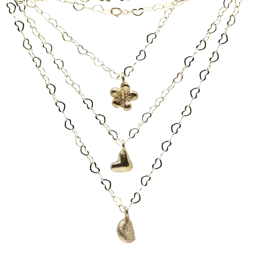 Things We Love Gold Heart Chain and Charms