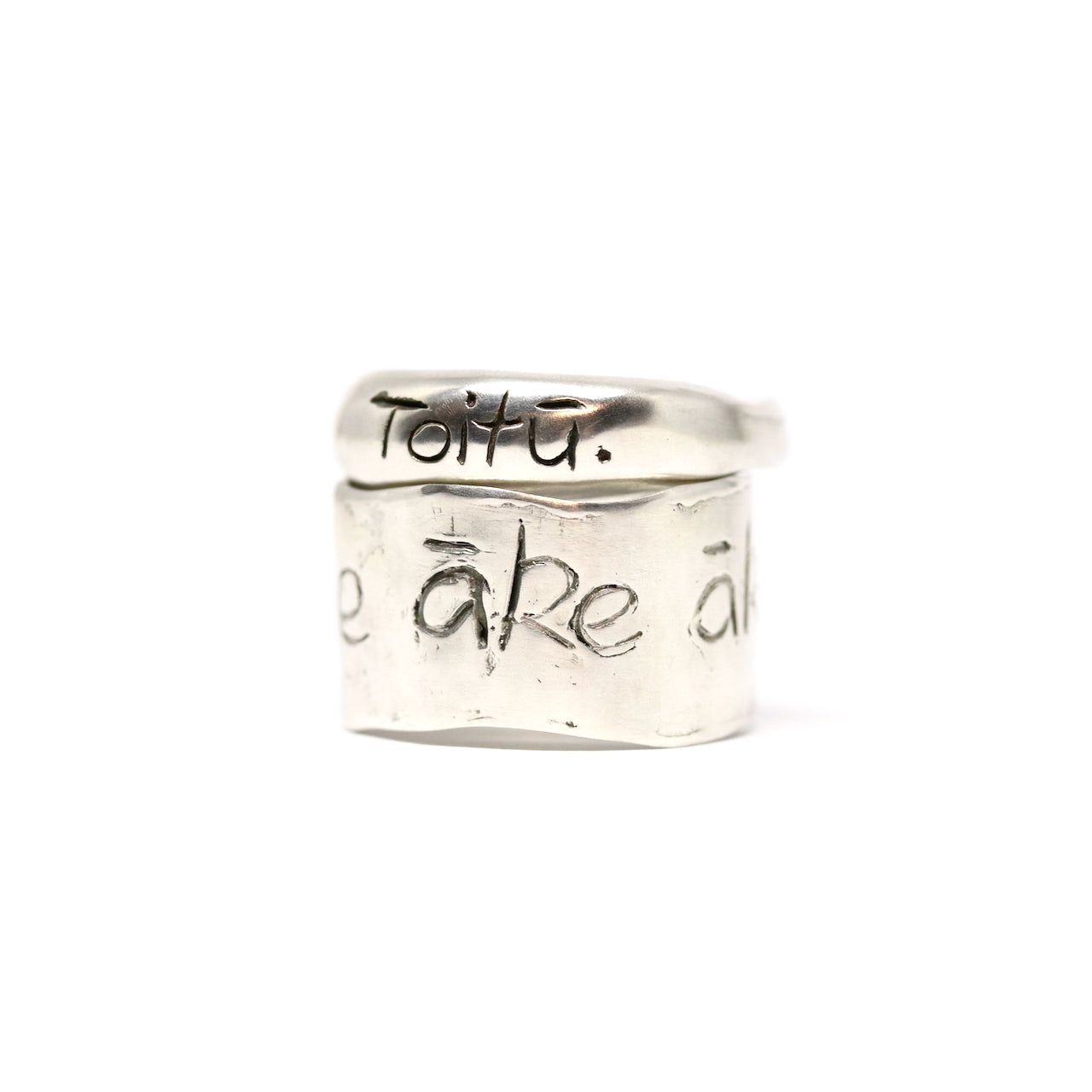 āke, āke, āke. A wide band sterling silver protest ring. Toitū Te Tiriti