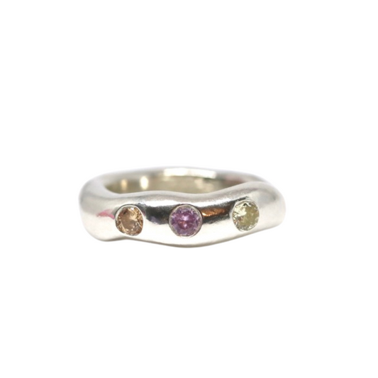 Wonky three gem Ring