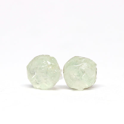 Calcite. Gemstone and silver stud earrings. Made in Wanaka. Unique, colourful jewellery designed and crafted by New Zealand artist and jeweller Briar Hardy-Hesson.
