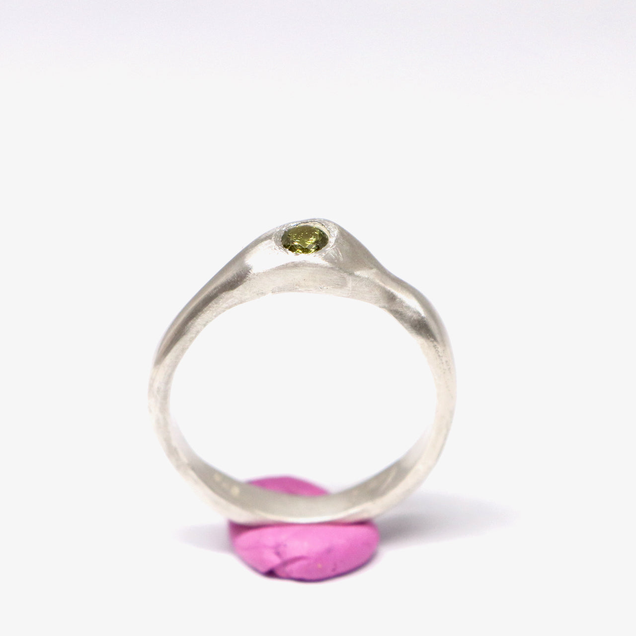 Cubic zirconia silver ring. Made in Wanaka. Unique, colourful jewellery designed and crafted by New Zealand artist and jeweller Briar Hardy-Hesson.